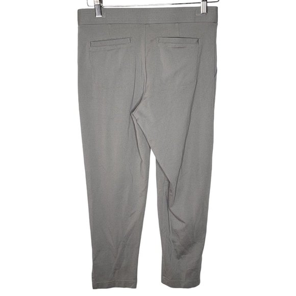 Betabrand Small Petite Light Gray Drawstring Cropped Women's Stretch Pants - Picture 2 of 6